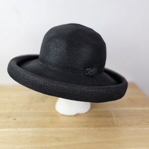 Donewell Summer Straw Black Ladies Womens Church Sun Hat Made in Australia‎